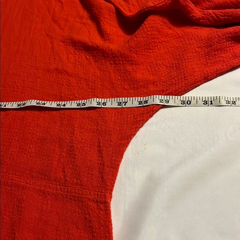 Mill Valley Sz XL Lagenlook Minimalist Cotton Coral FUNKY A-Line Tunic Shirt EUC - Picture 5 of 10